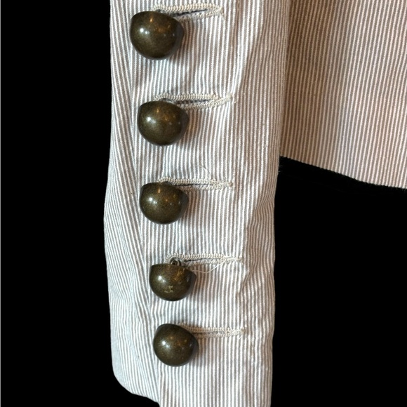 Cino Pinstripe Brass Button Military Jacket XS - Picture 10 of 12